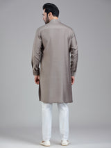 Taupe grey festival ready kurta pajama for men