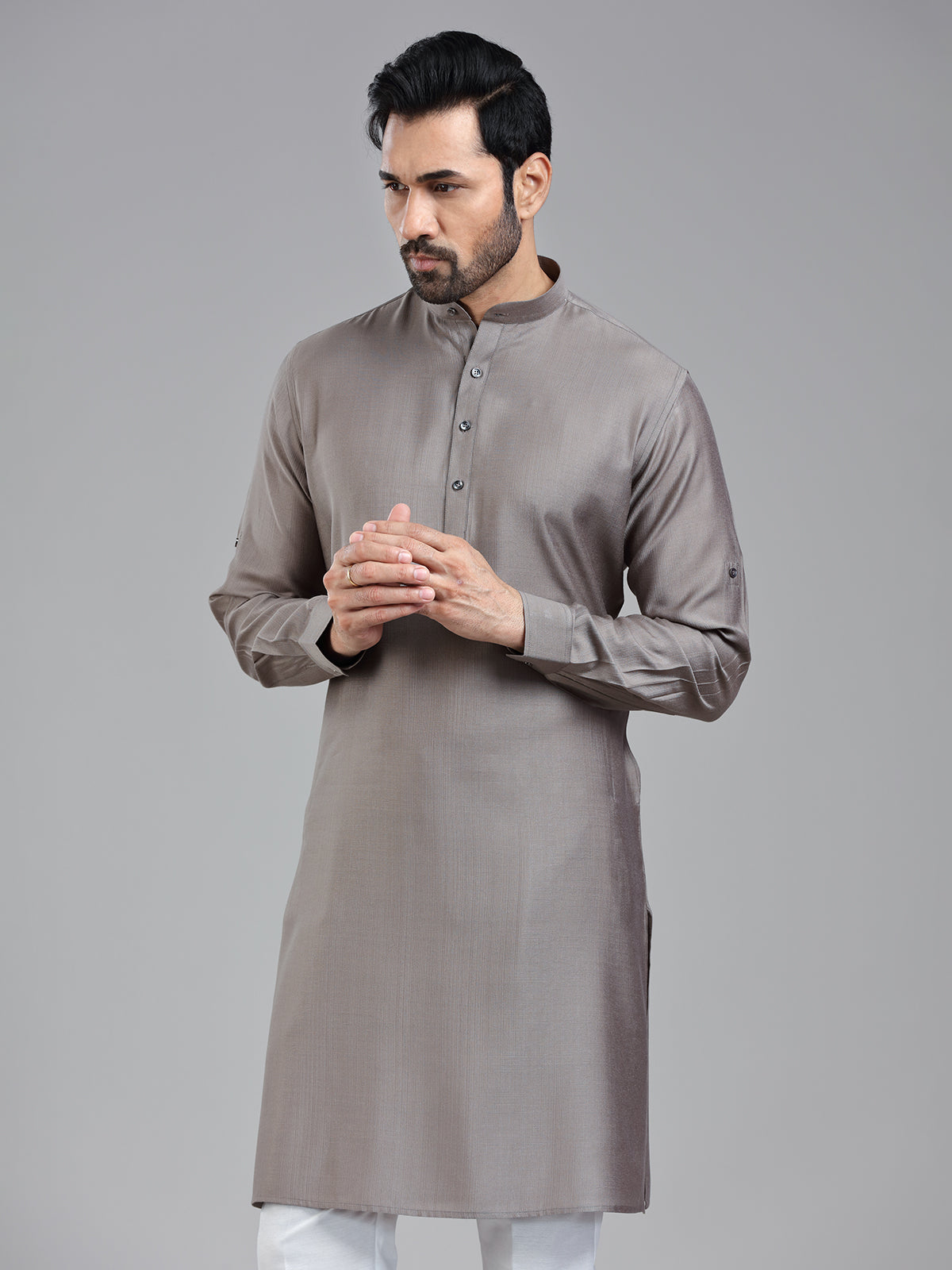 Taupe grey festival ready kurta pajama for men