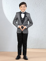 Textured grey terry rayon coat suit