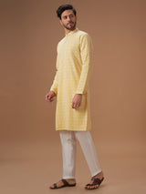 Trendy light yellow georgette kurta suit