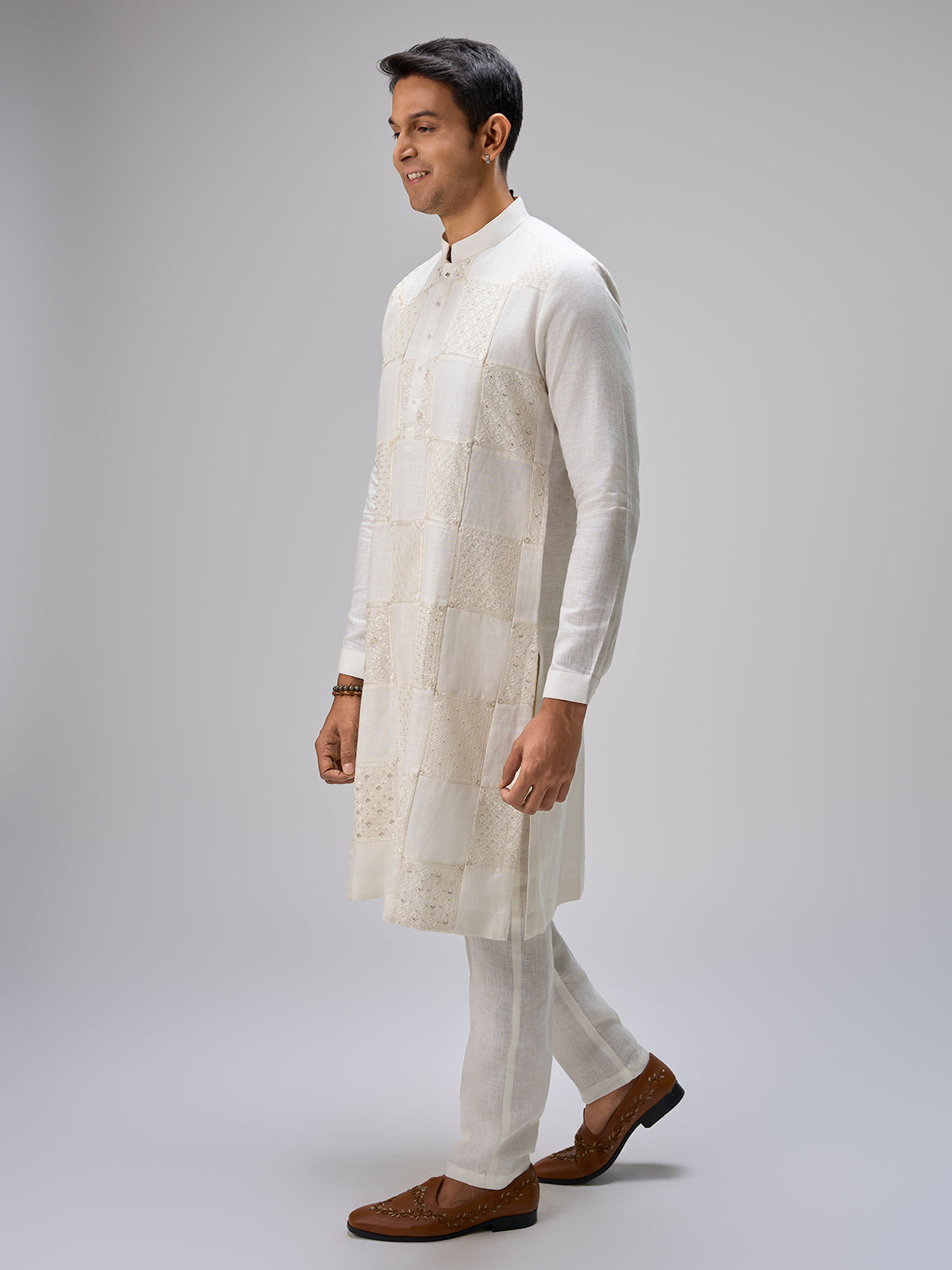 White festive kurta pajama for men