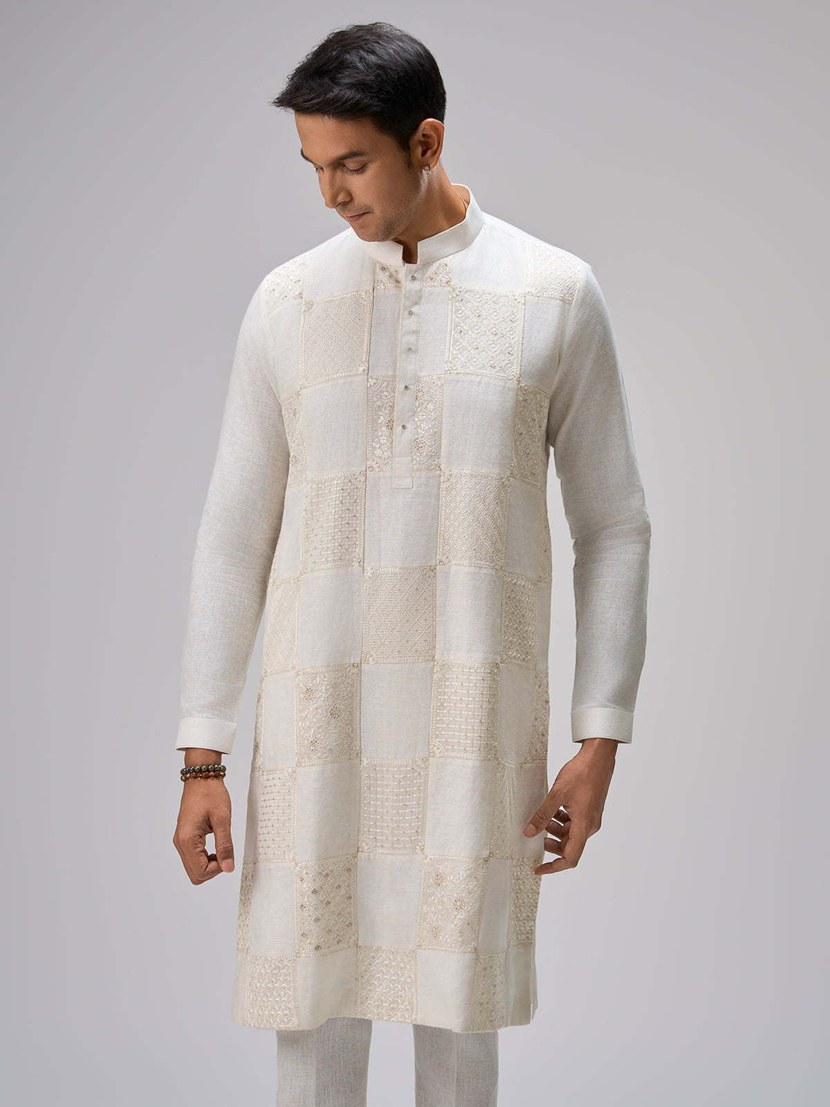 White festive kurta pajama for men