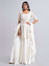 White georgette lehenga salwar suit