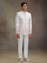 White rayon classic jodhpuri suit