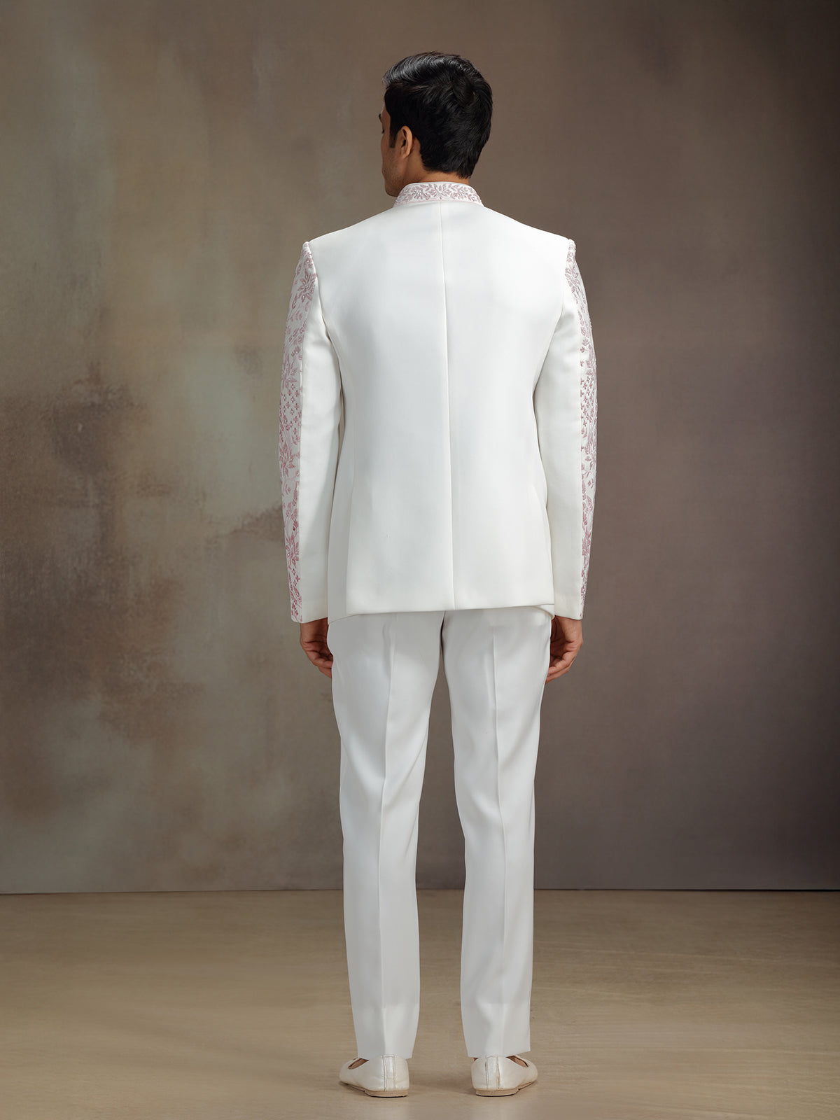 White rayon classic jodhpuri suit