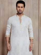 White dhoti suit in georgette