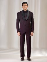 Wine terry rayon coat suit with cutdana and beads work